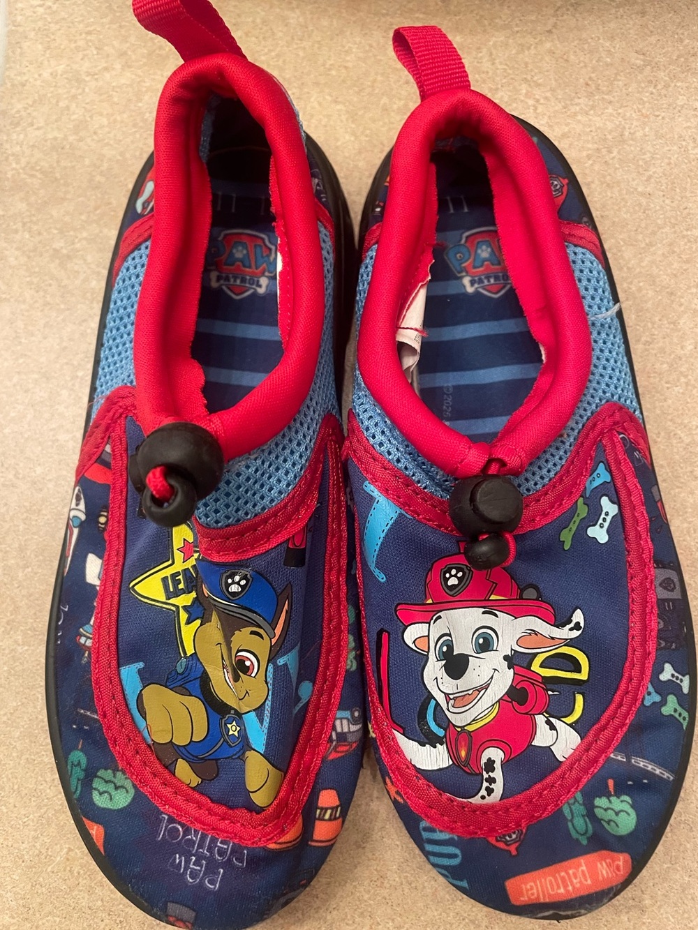 Paw Patrol Red & Navy Kids Water Shoes with Character Print